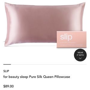 Slip new silk pink queen pillow case